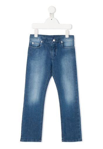 Jeans taglio straight con effetto schiarito