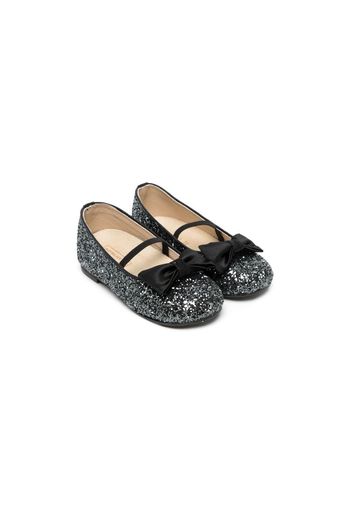 BabyWalker glitter bow-embellished ballerina shoes - Nero