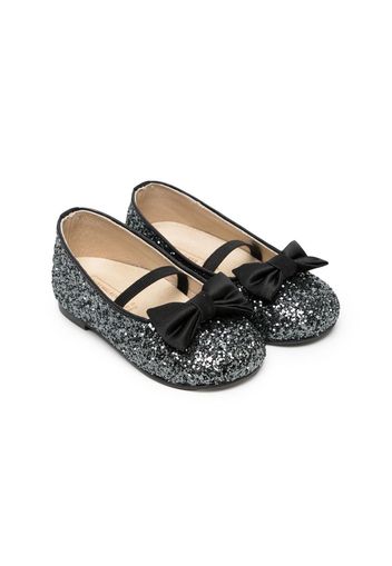 BabyWalker glitter bow-detail ballerina shoes - Nero