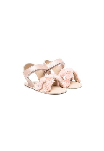 BabyWalker floral-appliqué leather sandals - Rosa