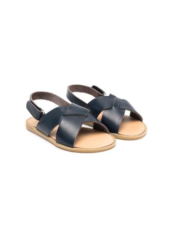 BabyWalker crossover-strap leather sandals - Blu