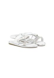 BabyWalker crystal-embellished leather sandals - Bianco
