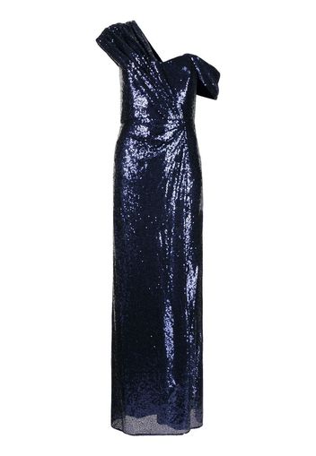 Badgley Mischka Abito midi con spalle scoperte - Blu