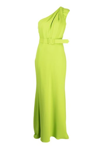 Badgley Mischka Abito lungo monospalla - Verde