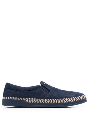 Baldinini round-toe braid-trimmed loafers - Blu