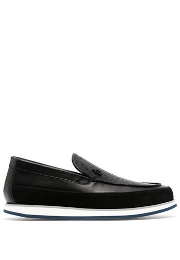 Baldinini smooth grain leather loafers - Blu