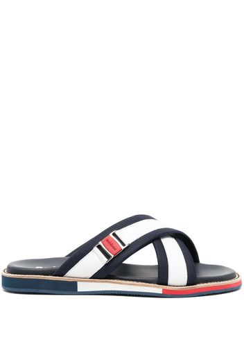 Baldinini crisscross leather slides - Blu