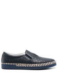 Baldinini interwoven logo-patch detail loafers - Blu