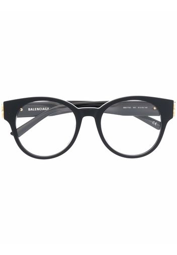 Balenciaga Eyewear Occhiali tondi con logo Double B - Nero