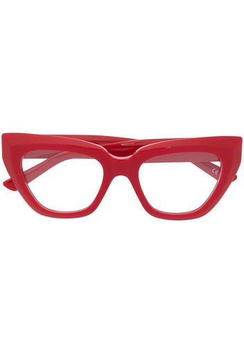 Balenciaga Eyewear Occhiali cat-eye con placca logo - Rosso