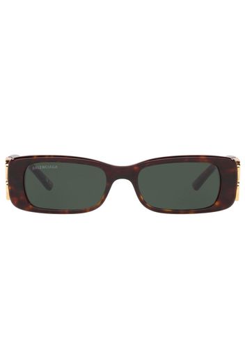 Balenciaga Eyewear logo-plaque rectangle-frame sunglasses - Marrone