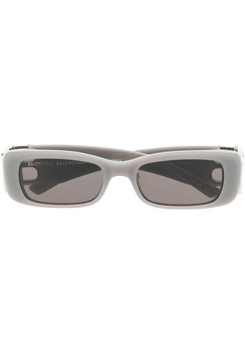 Balenciaga Eyewear Occhiali da sole rettangolari con placca logo - Grigio