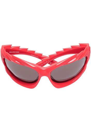 Balenciaga Eyewear serrated geometric-frame sunglasses - Rosso