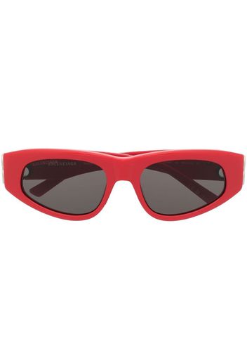 Balenciaga Eyewear logo-plaque arm sunglasses - Rosso