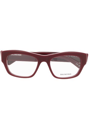 Balenciaga Eyewear Occhiali rettangolari con stampa - Rosso