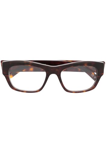Balenciaga Eyewear logo-print rectangle-frame glasses - Marrone