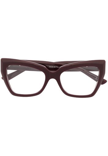 Balenciaga Eyewear Occhiali cat-eye con placca logo - Rosso