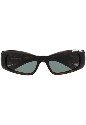 Balenciaga Eyewear logo-print detail sunglasses - Marrone