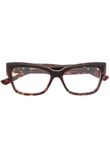 Balenciaga Eyewear Occhiali tartarugati con placca logo - Marrone