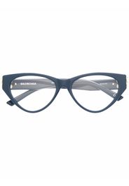 Balenciaga Eyewear Occhiali cat-eye con logo Double B - Blu