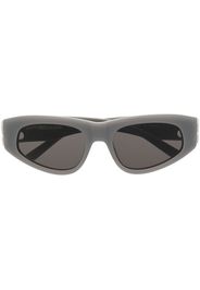 Balenciaga Eyewear logo-plaque biker sunglasses - Grigio