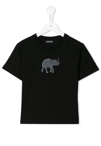 Balenciaga Kids T-shirt con stampa elefante - Nero