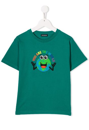 Balenciaga Kids T-shirt You Are The World - Verde