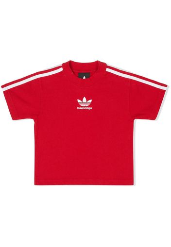 Balenciaga Kids T-shirt con righe laterali - Rosso