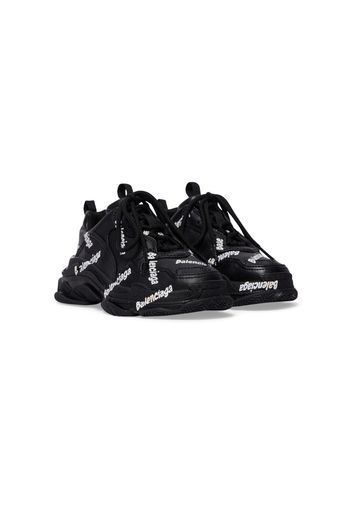 Balenciaga Kids Sneakers Triple S con stampa - Nero