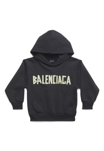 Balenciaga Kids logo-print cotton hoodie - Nero