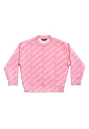 Balenciaga Kids logo-intarsia jumper - Rosa