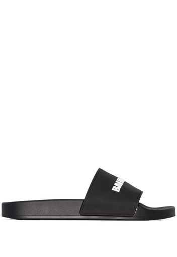 Balenciaga Sandali slides con stampa - Nero