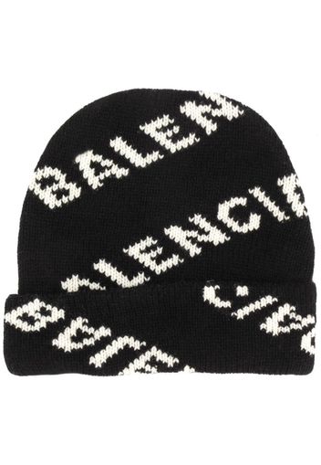 knitted logo beanie