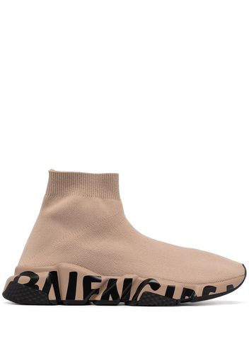 Balenciaga Sneakers Speed con stampa graffiti - Marrone