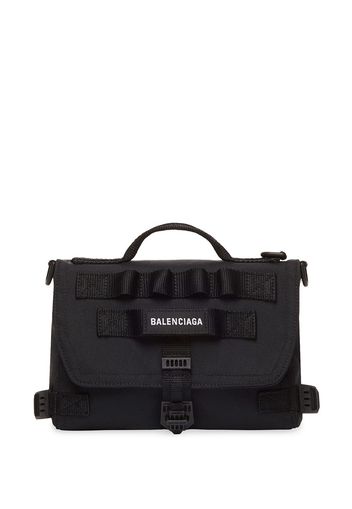 Balenciaga embroidered-logo messenger bag - Nero