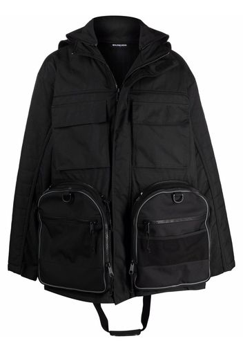 Balenciaga Transformer Gym Bag parka coat - Nero