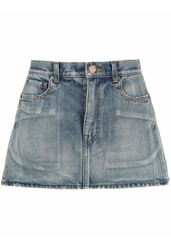 Balenciaga distressed denim skirt - Blu