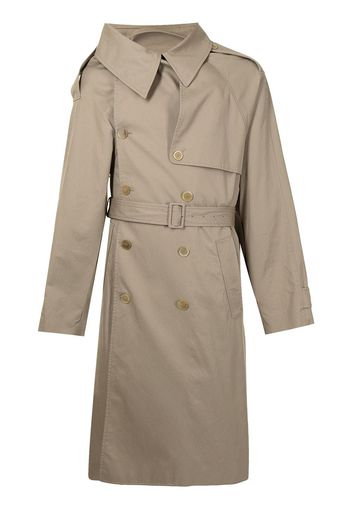 Balenciaga asymmetric-lapels trench coat - Marrone