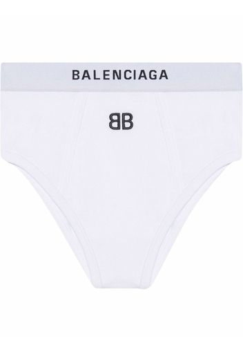 Balenciaga logo-embroidered sports briefs - Bianco