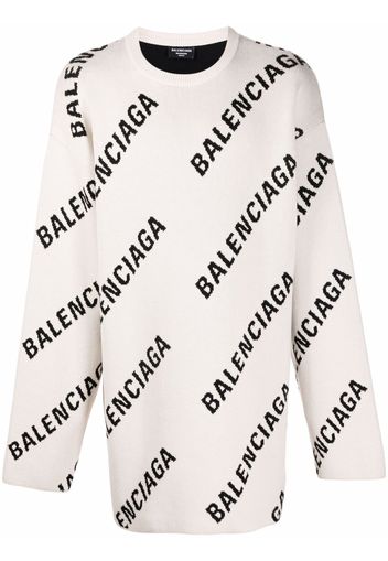 Balenciaga logo print jumper - Toni neutri