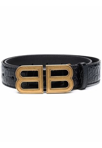 Balenciaga logo-buckle leather belt - Nero