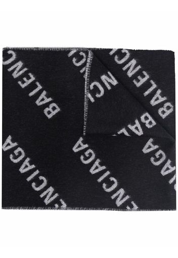 Balenciaga all-over logo scarf - Nero