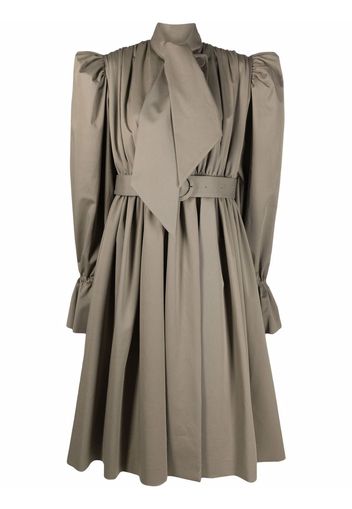 Balenciaga trench coat-style midi dress - Toni neutri