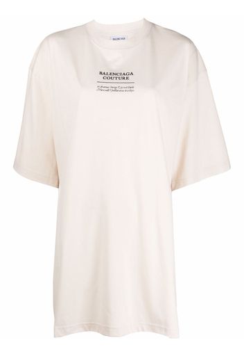 Balenciaga Couture-print oversized T-shirt - Toni neutri