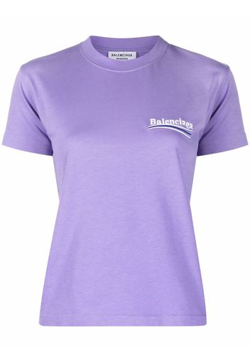 Balenciaga Political Campaign logo Small Fit T-shirt - Viola