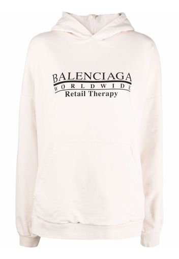 Balenciaga Retail Therapy logo hoodie - Toni neutri