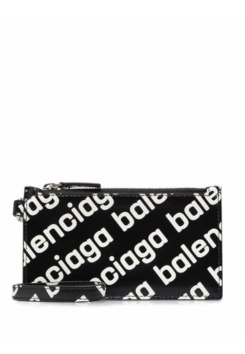 Balenciaga logo-print cardholder - Nero