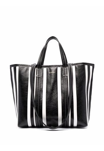 Balenciaga large Barbes East-West striped shopper tote - Nero