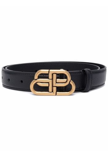 Balenciaga BB-buckle embossed belt - Nero