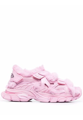 Balenciaga faux-fur Track sandals - Rosa